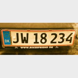 Nummerplade Sticker.