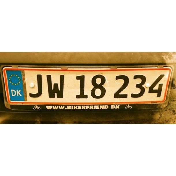 Nummerplade Sticker.