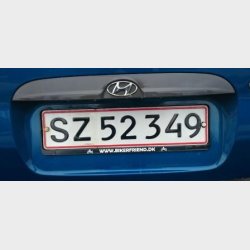 Nummerplade Sticker.