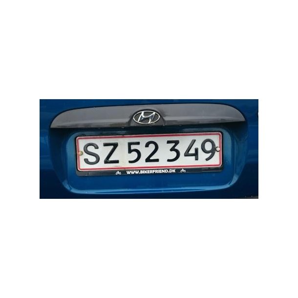 Nummerplade Sticker.